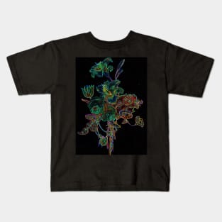 Black Panther Art - Flower Bouquet with Glowing Edges 5 Kids T-Shirt